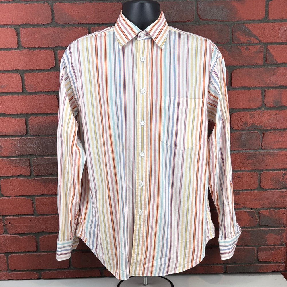 Bugatchi Uomo Medium Men's Striped Dress Shirt